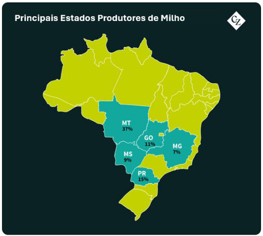 principais estados produtores de milho no brasil