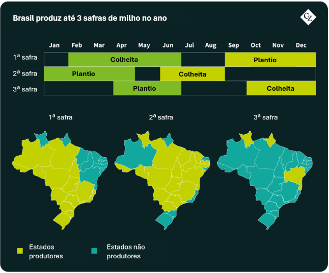 milho no brasil: safras por ano